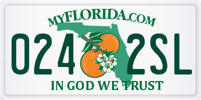 FL license plate 0242SL