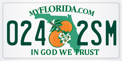 FL license plate 0242SM