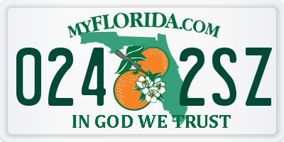 FL license plate 0242SZ