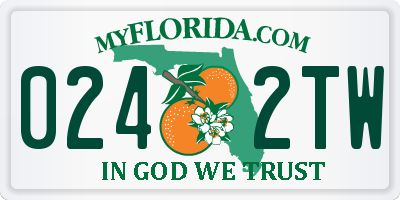 FL license plate 0242TW