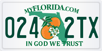 FL license plate 0242TX