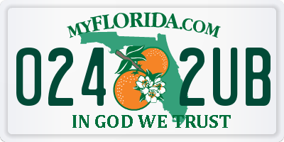 FL license plate 0242UB