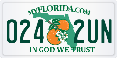 FL license plate 0242UN