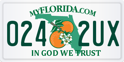 FL license plate 0242UX