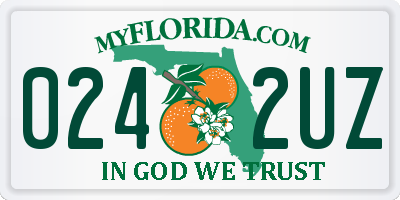 FL license plate 0242UZ