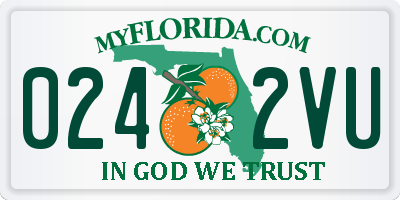 FL license plate 0242VU