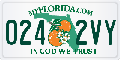 FL license plate 0242VY