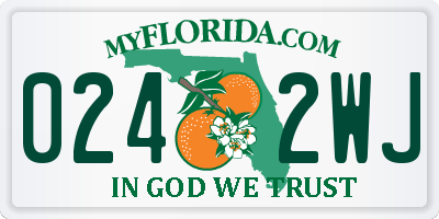 FL license plate 0242WJ
