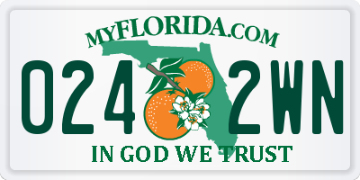FL license plate 0242WN