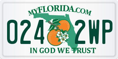 FL license plate 0242WP