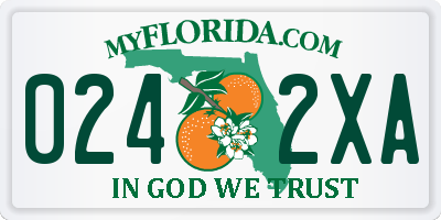 FL license plate 0242XA