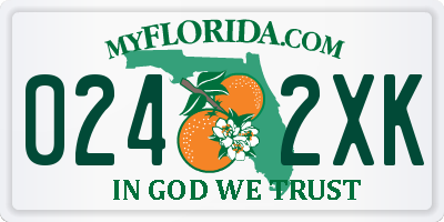 FL license plate 0242XK