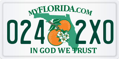 FL license plate 0242XO