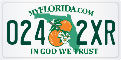 FL license plate 0242XR