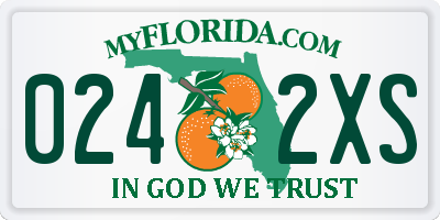 FL license plate 0242XS
