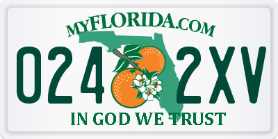 FL license plate 0242XV