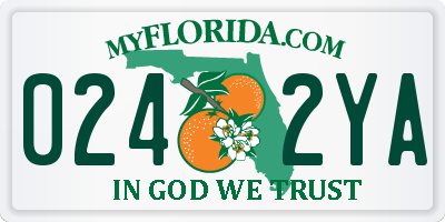FL license plate 0242YA
