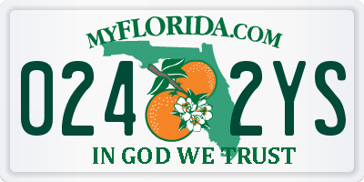 FL license plate 0242YS