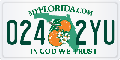 FL license plate 0242YU