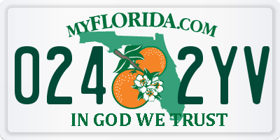 FL license plate 0242YV