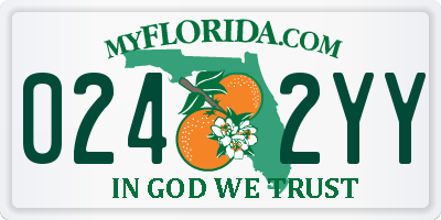 FL license plate 0242YY