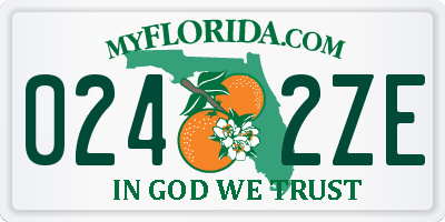 FL license plate 0242ZE