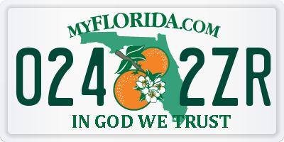 FL license plate 0242ZR