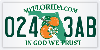 FL license plate 0243AB