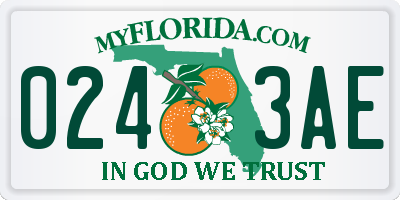 FL license plate 0243AE