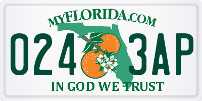 FL license plate 0243AP
