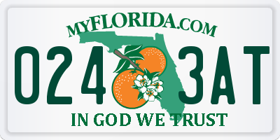 FL license plate 0243AT