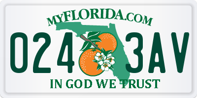 FL license plate 0243AV
