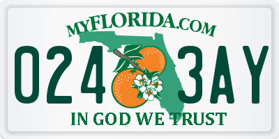 FL license plate 0243AY