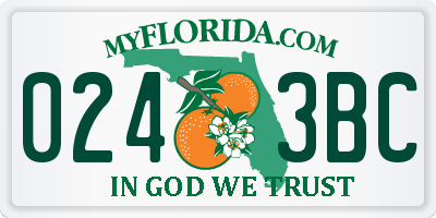 FL license plate 0243BC