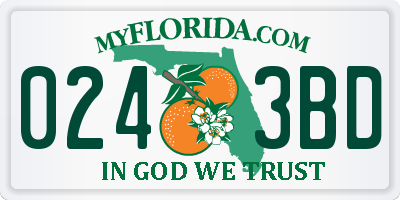 FL license plate 0243BD