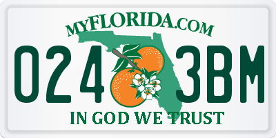 FL license plate 0243BM