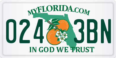 FL license plate 0243BN
