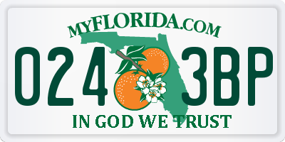 FL license plate 0243BP
