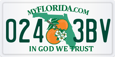 FL license plate 0243BV
