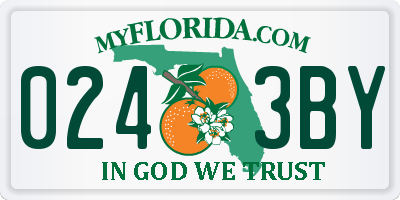 FL license plate 0243BY