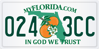 FL license plate 0243CC