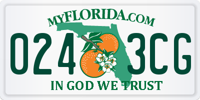 FL license plate 0243CG
