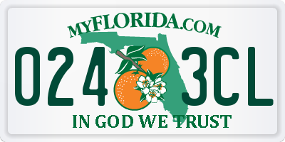 FL license plate 0243CL