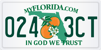 FL license plate 0243CT