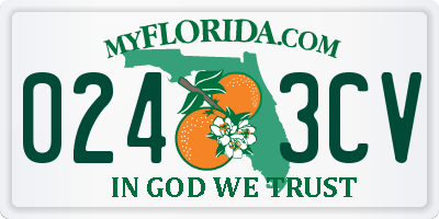 FL license plate 0243CV
