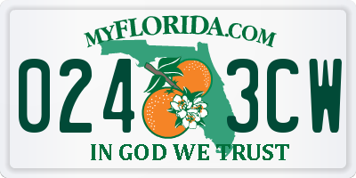 FL license plate 0243CW