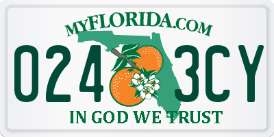 FL license plate 0243CY