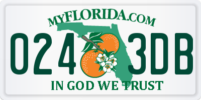 FL license plate 0243DB