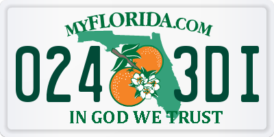 FL license plate 0243DI