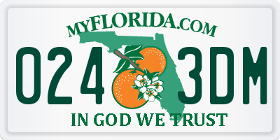 FL license plate 0243DM